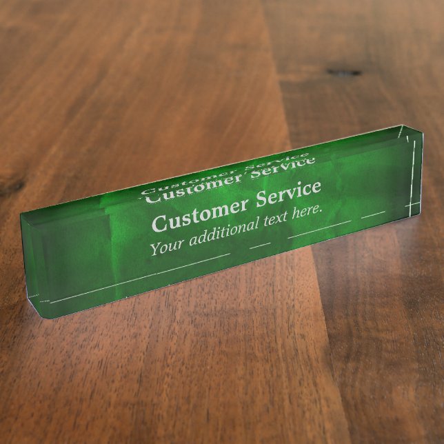 Green Gradient Customer Service Nameplate (Side)