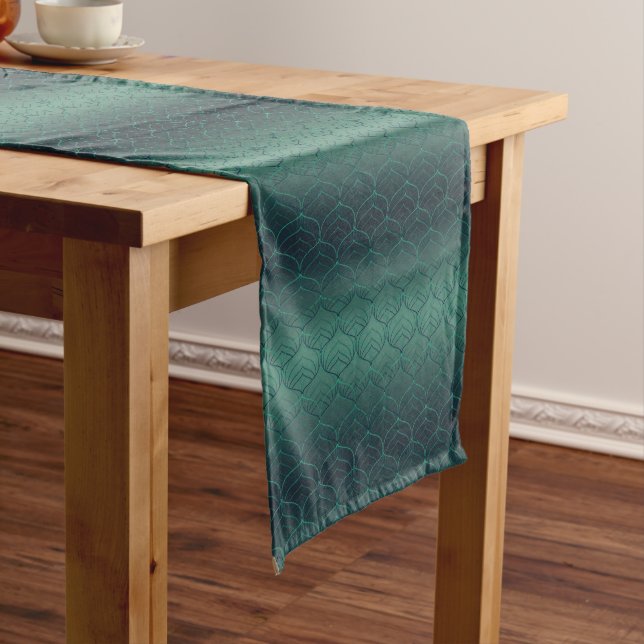 Green gradient in art deco style. short table runner (In Situ)