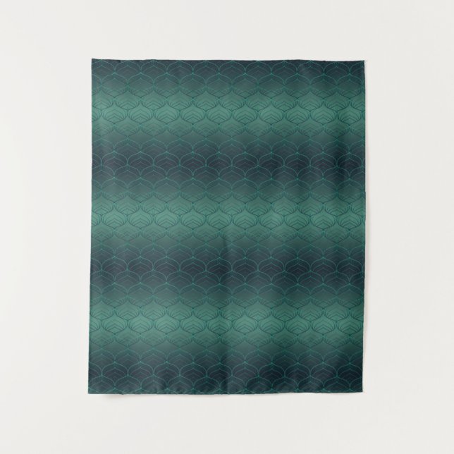 Green gradient in art deco style. tapestry (Front)