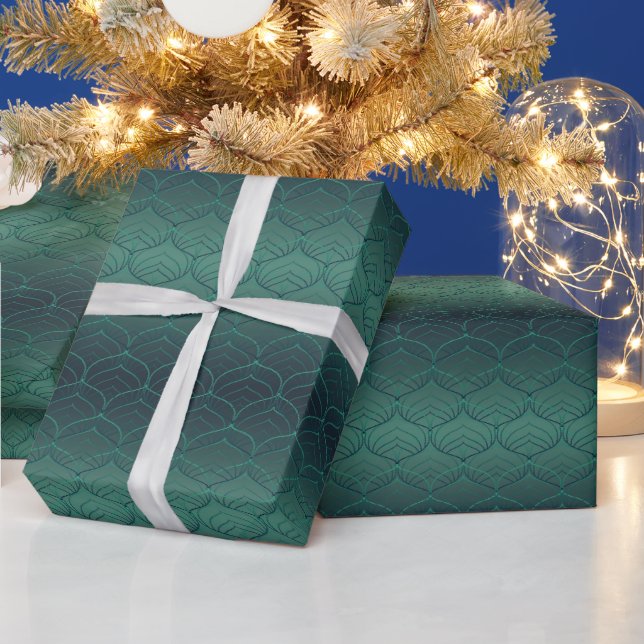 Green gradient in art deco style. wrapping paper (Holidays)
