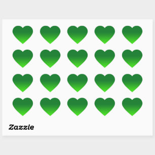 Green Gradient Ombre Vivid Modern Simple Heart Sticker