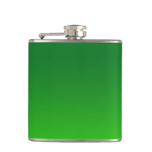 Green Gradient Ombre Vivid Modern Simple Hip Flask