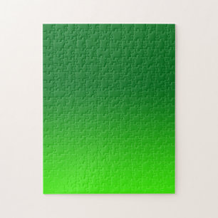 Green Gradient Ombre Vivid Modern Simple Jigsaw Puzzle