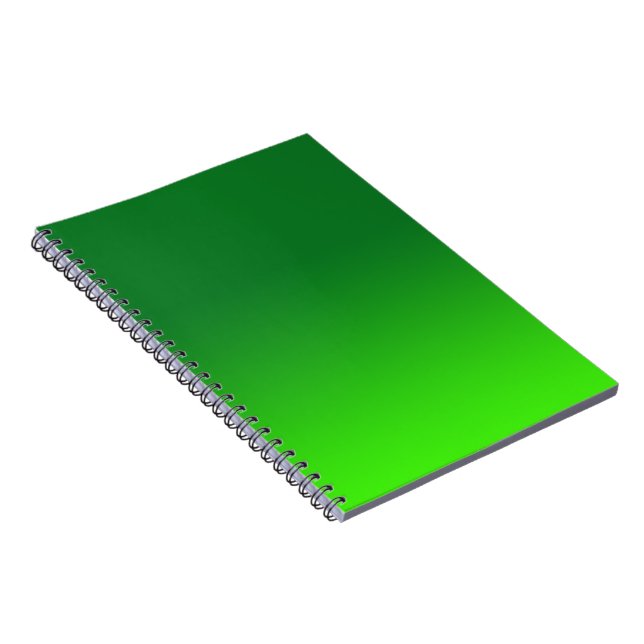Green Gradient Ombre Vivid Modern Simple Notebook (Right Side)