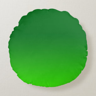 Green Gradient Ombre Vivid Modern Simple Round Cushion