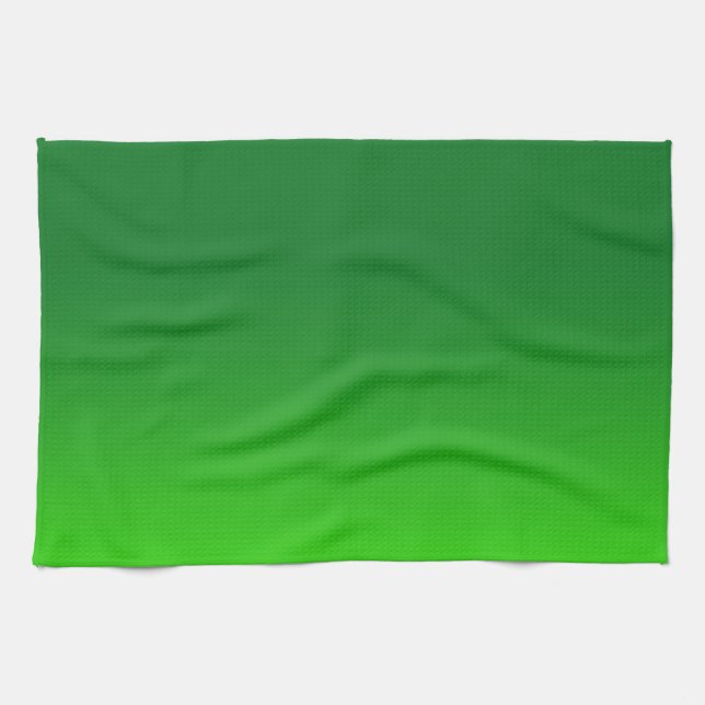 Green Gradient Ombre Vivid Modern Simple Tea Towel (Horizontal)
