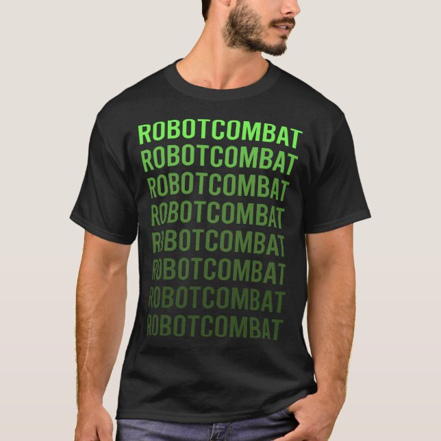 Green Gradient Robot Combat Robots T-Shirt (Front)