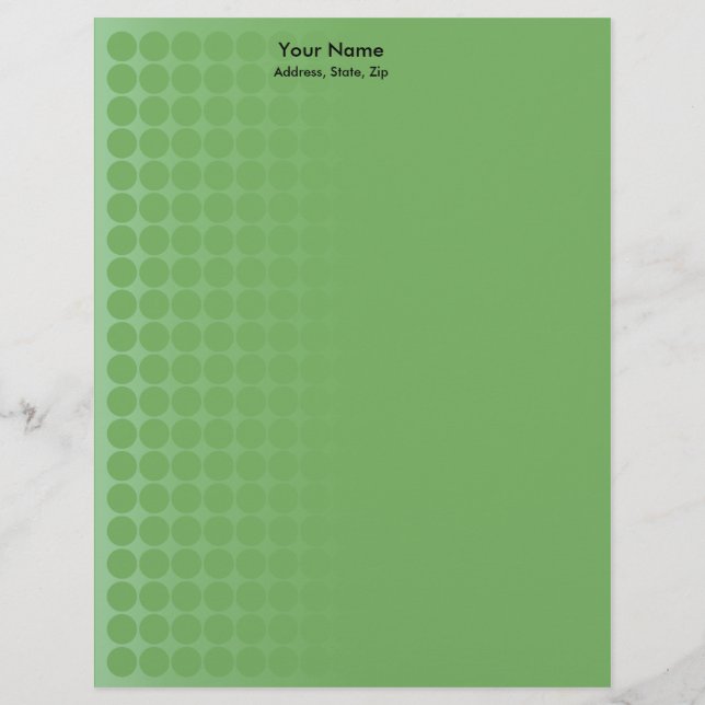 Green gradient spots customized letterhead (Front)