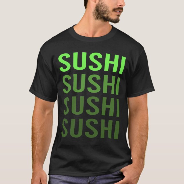 Green Gradient Sushi Making T-Shirt (Front)