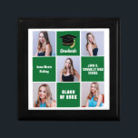 Green Graduate 5 Photo Collage Custom Graduation Gift Box<br><div class="desc">A classy custom senior graduate photo collage graduation gift box with classic green squares for a high school senior graduating with the class of 2024. Customise with your senior portrait pictures, school name and graduating for a great personalised graduation present. It features a 5 photograph template separated by white lines....</div>