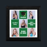 Green Graduate 5 Photo Collage Custom Graduation Gift Box<br><div class="desc">A classy custom senior graduate photo collage graduation gift box with classic green squares for a high school senior graduating with the class of 2025. Customise with your senior portrait pictures, school name and graduating for a great personalised graduation present. It features a 5 photograph template separated by white lines....</div>
