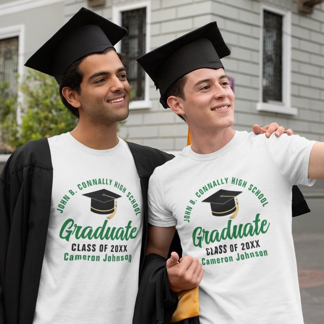 Green Graduate Custom School 2025 Graduation Tri-Blend Shirt (Creator Uploaded)