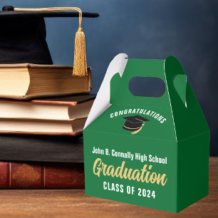 Green Graduate Custom School Graduation Party Favour Box