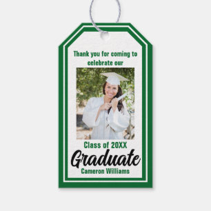 Green Graduate Photo Personalised Graduation Gift Tags