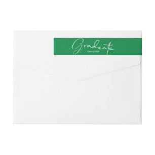 Green Graduate Wrap Around Label