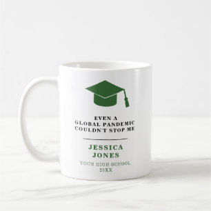 Green Graduation Cap Class of 2021 Pandemic Coffee Mug