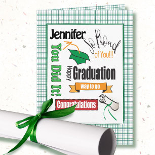 Green Graduation Card to Personalise