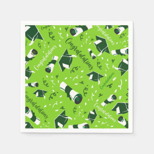 Green Graduation Congratulations Napkin