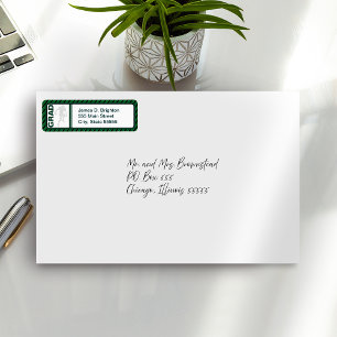 Green Graduation Football Return Address Labels