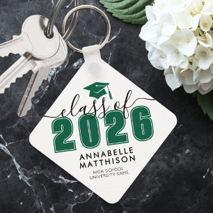 Green Graduation Key Ring