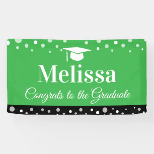 Green Graduation Party Banner Custom Name 