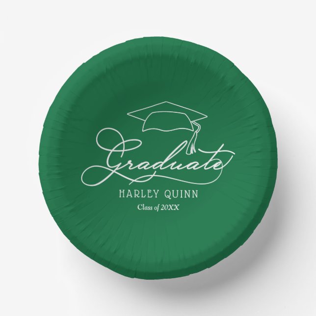 Green Graduation Party Paper Plate (Front)