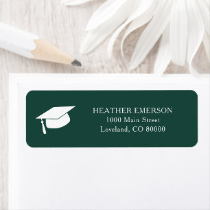 Green Graduation Return Address Label