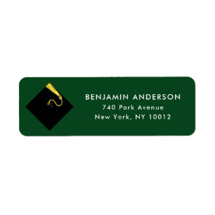 Green Graduation Return Address Labels