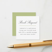 Green Grand Millennial Book Request Baby Shower