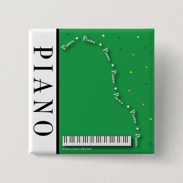 Green Grand Piano Button (Front)