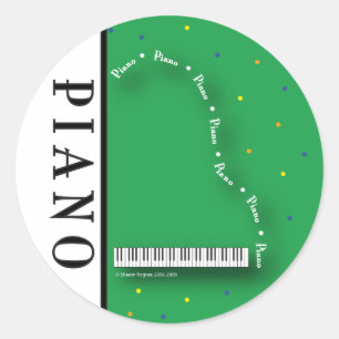 Green Grand Piano Stickers