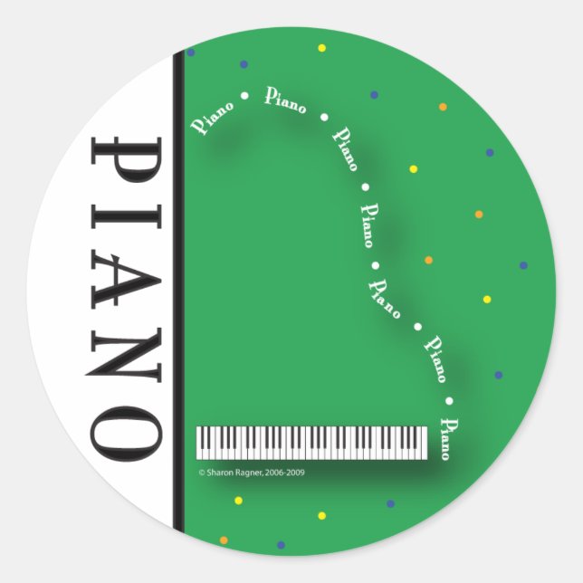 Green Grand Piano Stickers (Front)