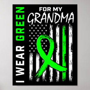 Green Grandma Kidney Disease Cerebral Palsy Awaren Poster