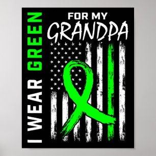 Green Grandpa Kidney Disease Cerebral Palsy Awaren Poster