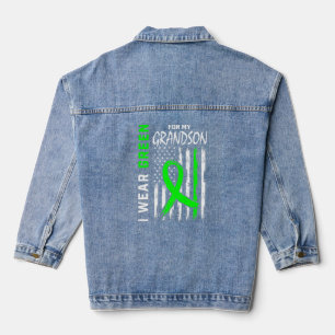 Green Grandson Kidney Disease Cerebral Palsy Aware Denim Jacket