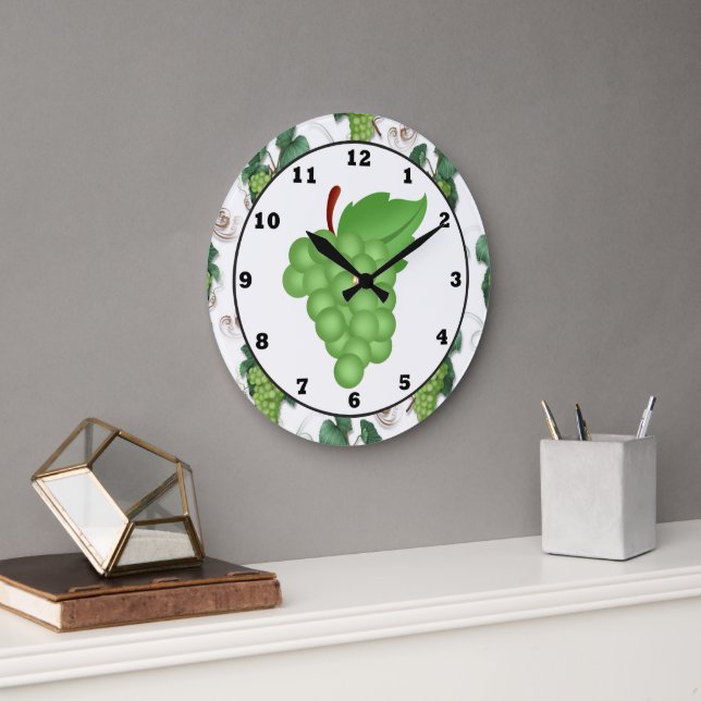 green grape kitchen wall clock (Office)