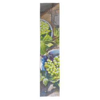 Green Grape Still Life Painting Short Table Runner