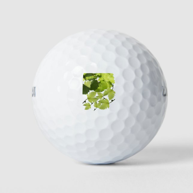 Green Grape Vine Leaves Golf Balls (Front)