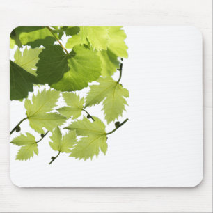 Green Grape Vine Leaves Mouse Pad
