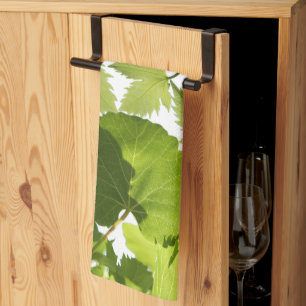 Green Grape Vine Leaves Vineyard Wine Tea Towel