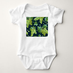 Green Grape: Watercolor Dark Pattern Baby Bodysuit