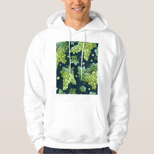 Green Grape: Watercolor Dark Pattern Hoodie