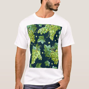 Green Grape: Watercolor Dark Pattern T-Shirt