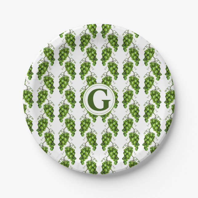 Green Grapes Paper Plate (Front)