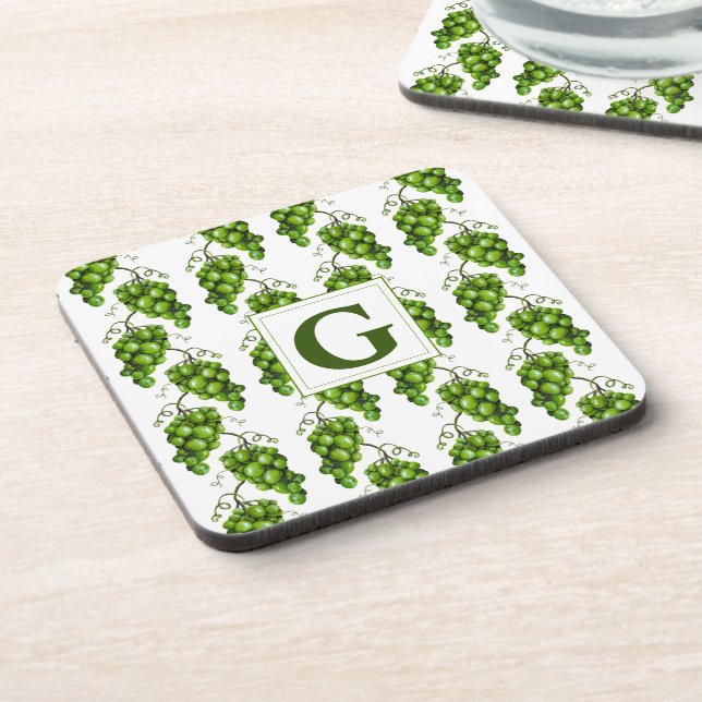Green Grapes Plastic Coaster (Left Side)