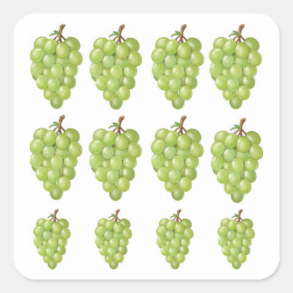 Green Grapes Square Sticker