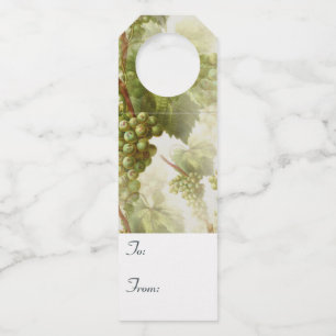 Green Grapes To and From Gift Tags for Wine Bottle