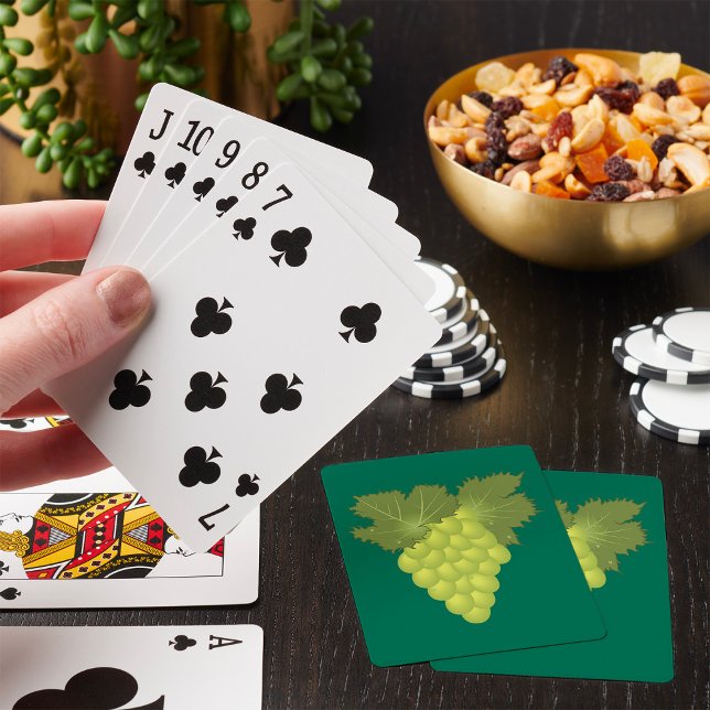 Green Grapes Vine Leaves Fresh Fruit Playing Cards (Creator Uploaded)