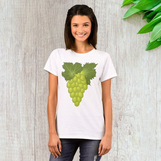 Green Grapes Vine Leaves Fresh Fruit T-Shirt (Creator Uploaded)
