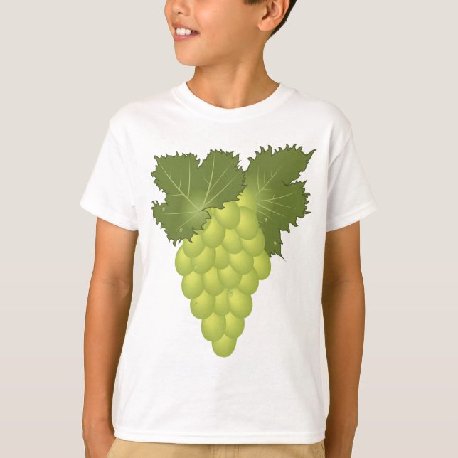 Green Grapes Vine Leaves Fresh Fruit T-Shirt (Front)